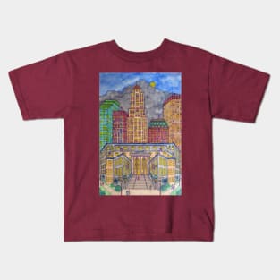 CesarVille Moon Over City Hall Kids T-Shirt